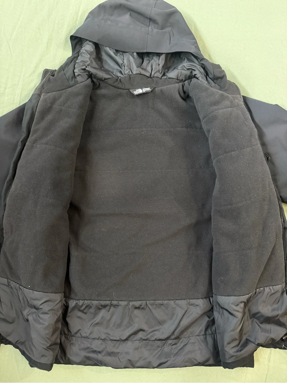 Men's The North Face Soft Shell Full Zip Fleece Lined Jacket Black L